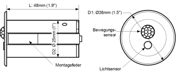 Bewegungs- und Tageslichtsensor mit CASAMBI-Lichtsteuerung 12..24 Vac / Vdc
